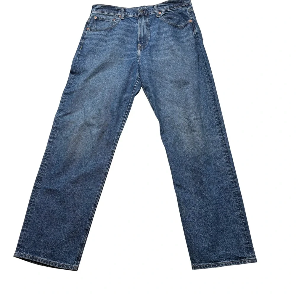 American Eagle Loose Fit Easyflex Jeans Mens 34x34 Medium Wash Wide Leg #1089